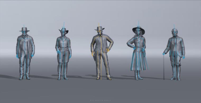 狂野西部系列 | 角色/武器/马匹/建筑物 Big Medium Small – Wild West Collection BUNDLE