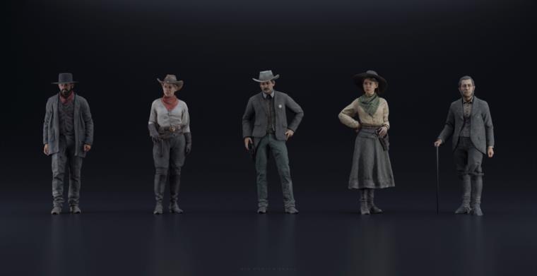 狂野西部系列 | 角色/武器/马匹/建筑物 Big Medium Small – Wild West Collection BUNDLE