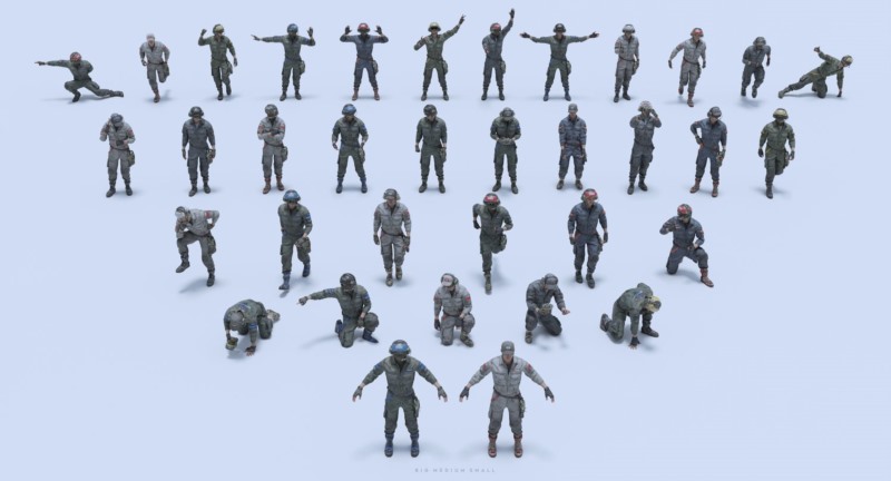 200多个人物角色科幻机甲零件3D模型 Big Medium Small - Mech Squad 3D Collection