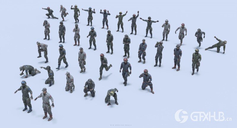 200多个人物角色科幻机甲零件3D模型 Big Medium Small - Mech Squad 3D Collection