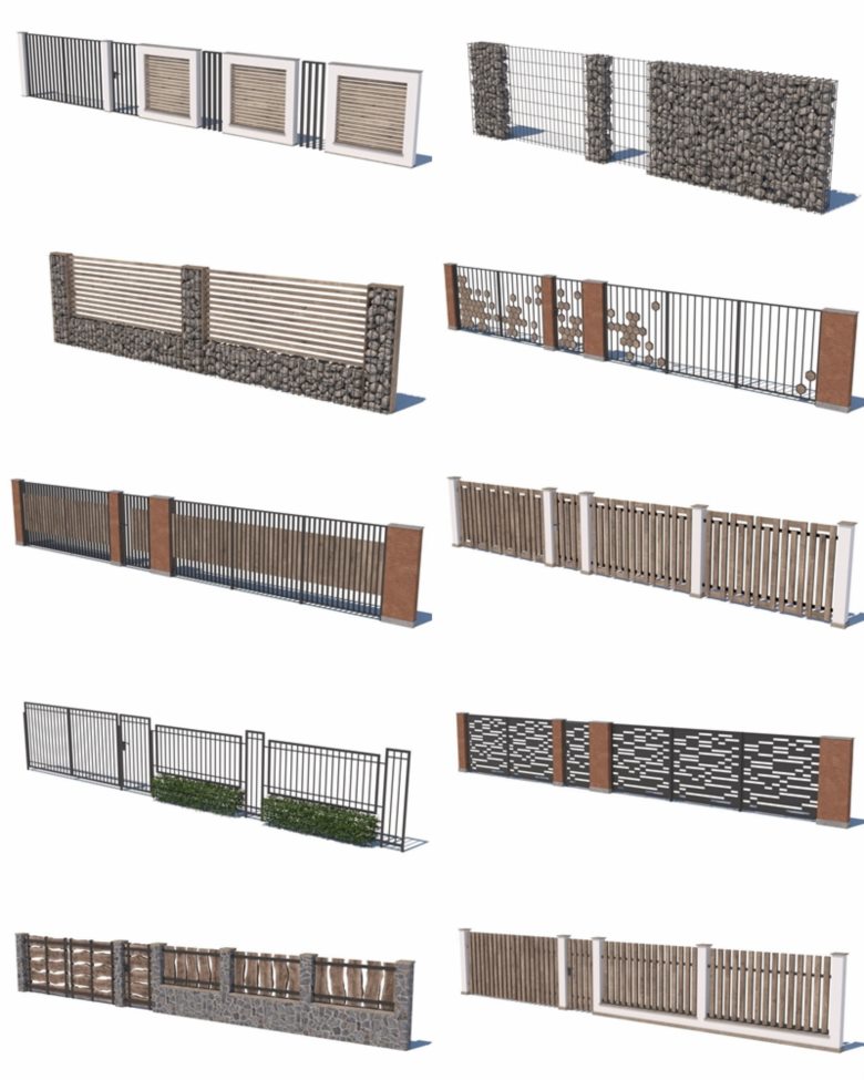 29套现代围栏3D模型 Modern fence collection VR AR low-poly 3D model