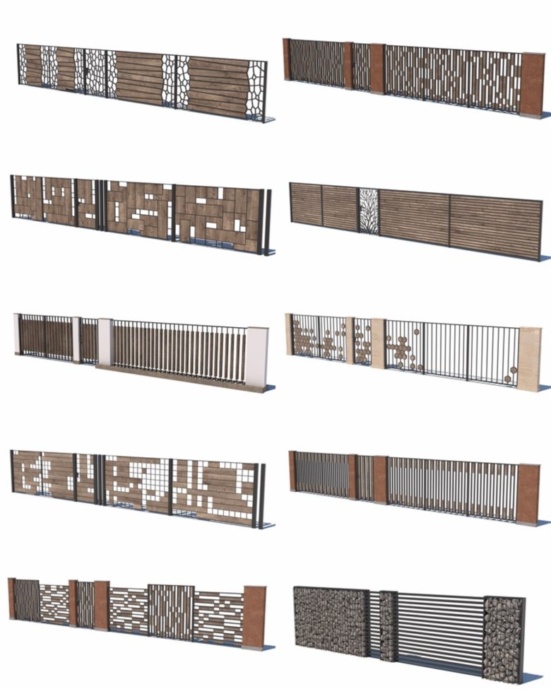 29套现代围栏3D模型 Modern fence collection VR AR low-poly 3D model