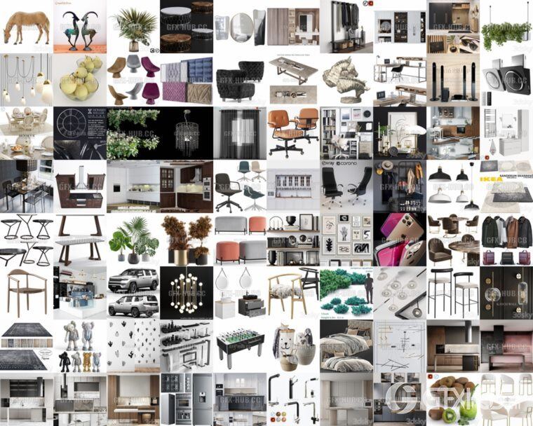 3dsky Pro 2022年10月3D模型合辑第1卷 | 180套 | 6.94GB