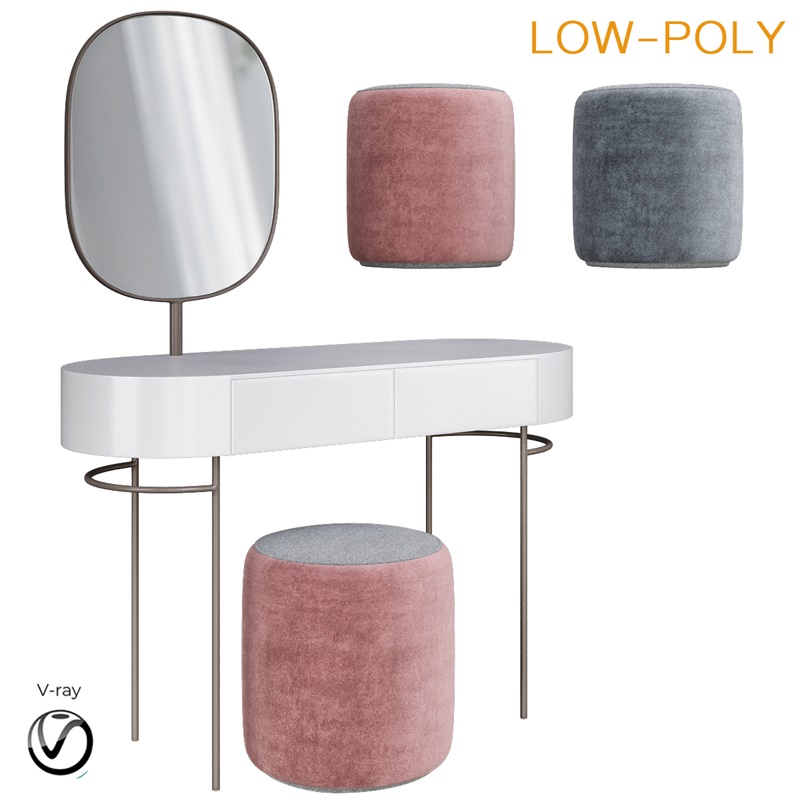 梳妆台10套3Dmax模型合辑 Dressing table collection 3d model Low-poly 3D model