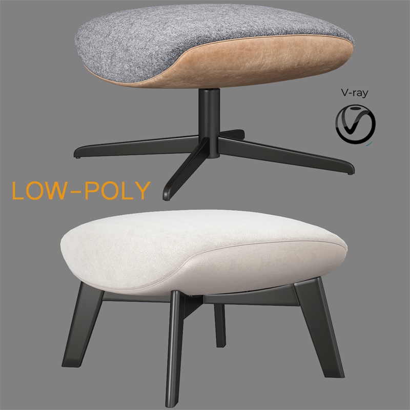 沙发凳10套3Dmax模型合辑 POUF 10 pieces 3d model Low-poly 3D model