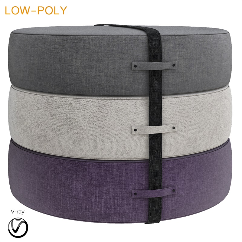 沙发凳10套3Dmax模型合辑 POUF 10 pieces 3d model Low-poly 3D model