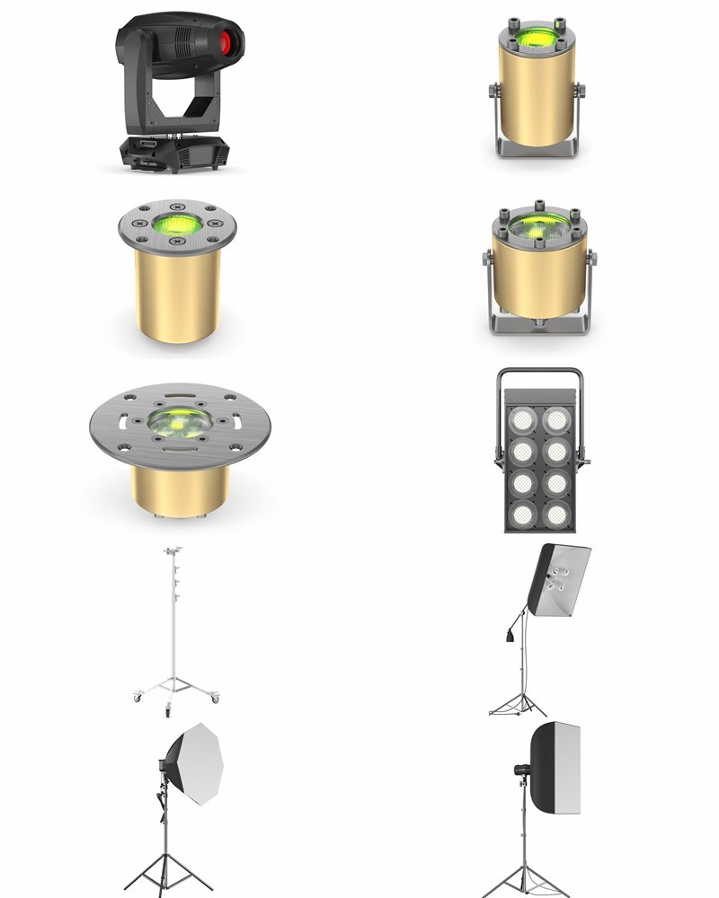 63个舞台剧院电影院灯光3D模型合集 63 Studio Stage Theater Cinema Lighting Collection 3D model