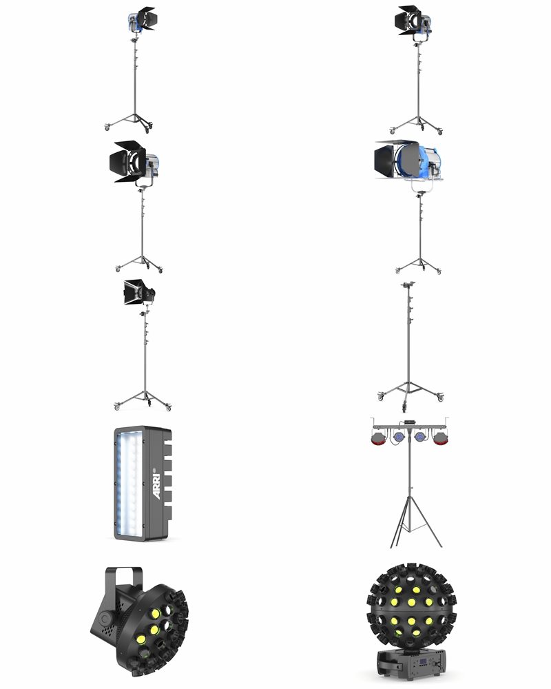 63个舞台剧院电影院灯光3D模型合集 63 Studio Stage Theater Cinema Lighting Collection 3D model