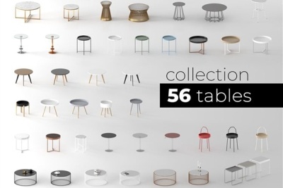 56个现代简约风格茶几边几 CGTrader- Tables collection 3D model