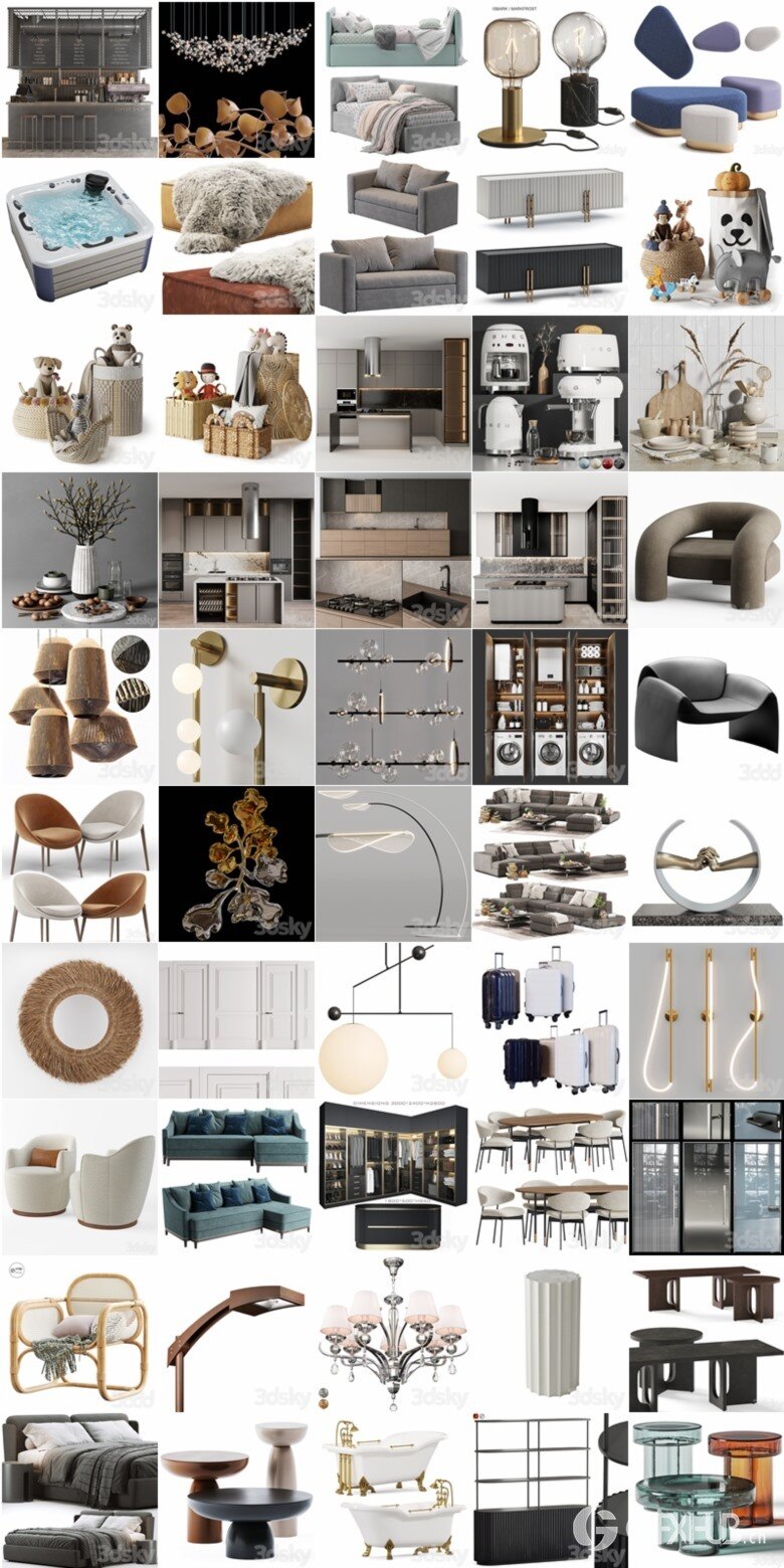 3dsky Pro 2023年2月3D模型合辑第3卷 | 150套 | 7.77GB