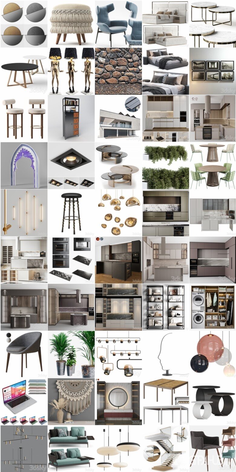 3dsky Pro 2023年2月3D模型合辑第3卷 | 150套 | 7.77GB