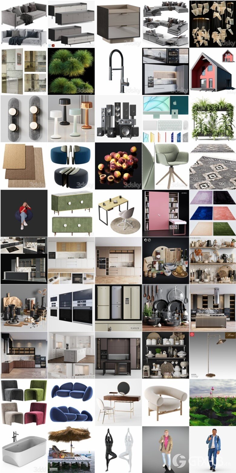 3dsky Pro 2023年2月3D模型合辑第3卷 | 150套 | 7.77GB