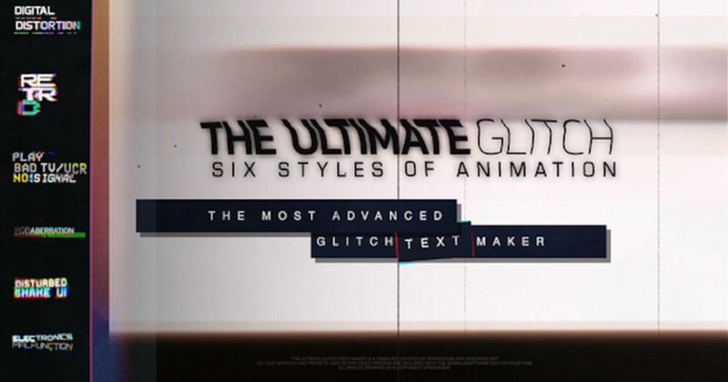 70个小故障标题动画预设包AE模板 70 Glitch Title Animation Presets Pack
