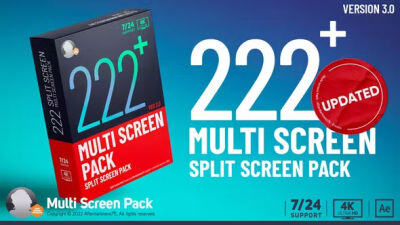 222个多画面视频分屏网格组合动画预设 Multi Screen Pack V3
