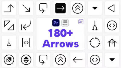 180组线条箭头图形标注指示动画 Big Pack Arrows