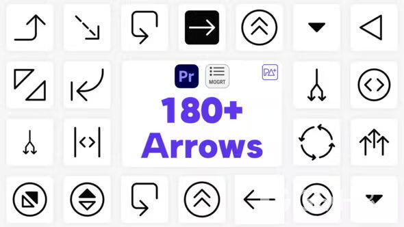 180组线条箭头图形标注指示动画 Big Pack Arrows