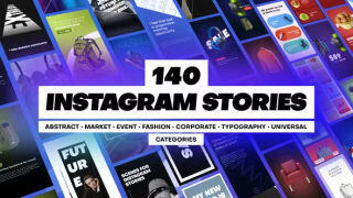140个竖屏封面设计图文展示介绍动画 Instagram Stories Pack