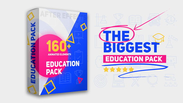 160个教育学习社交媒体介绍展示动画 Education Pack