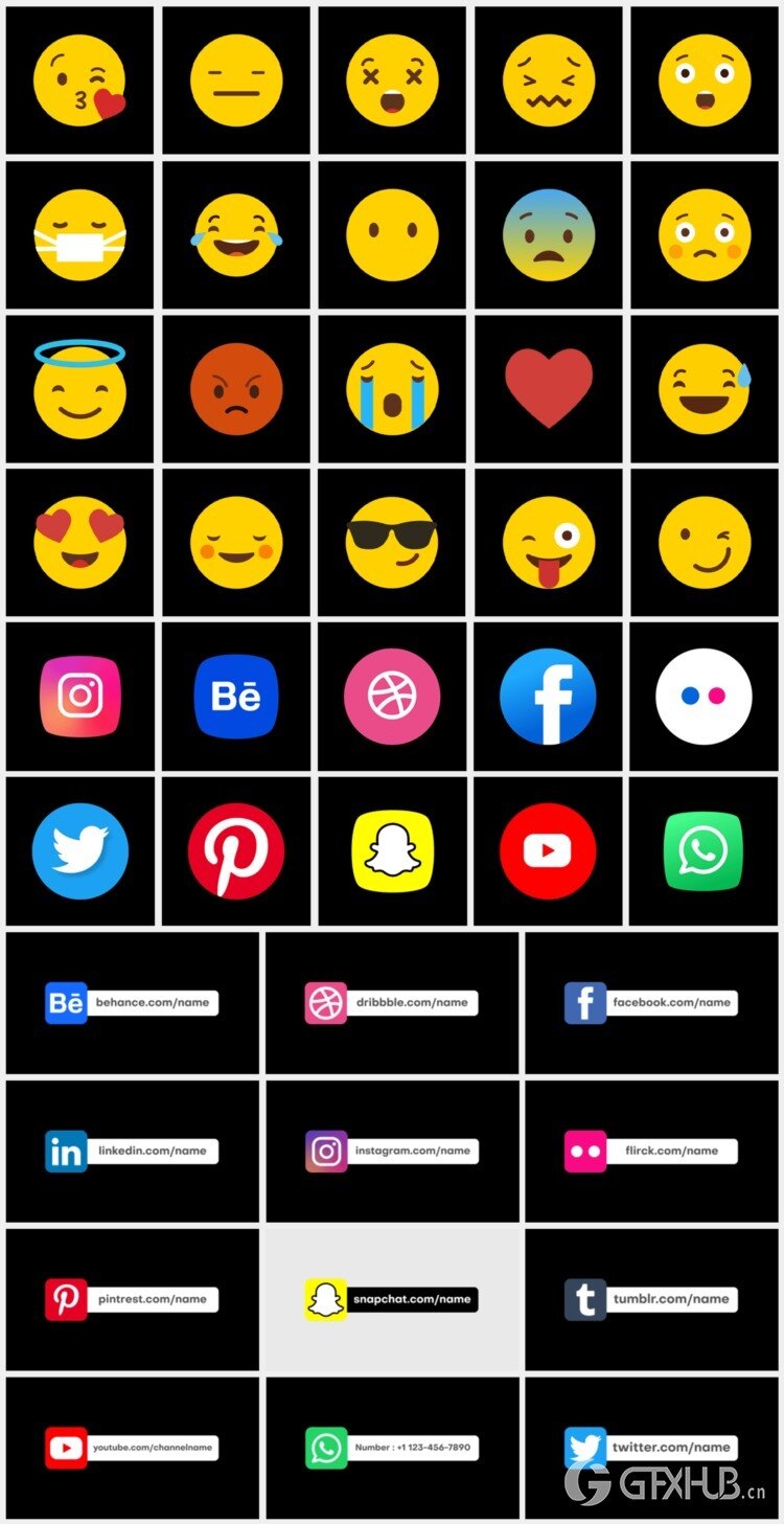 1125个现代时尚文字标题排版调色转场背景动画预设 Social Pack