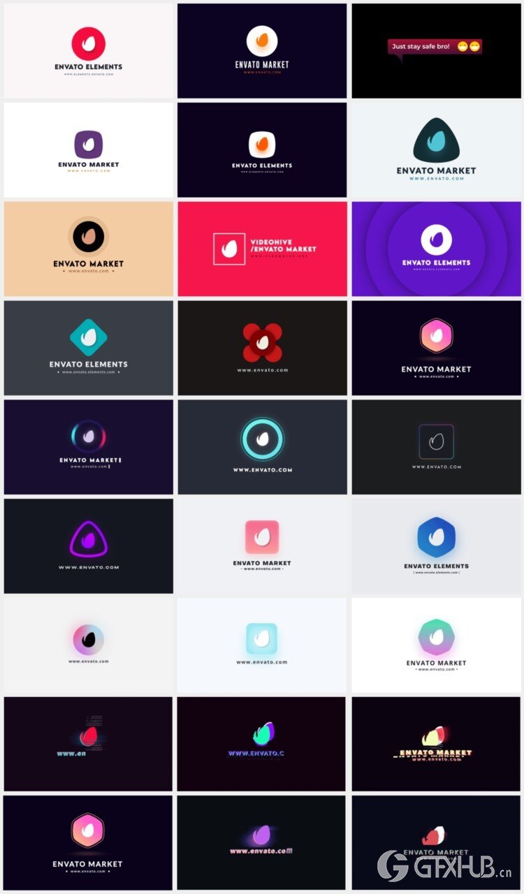 1125个现代时尚文字标题排版调色转场背景动画预设 Social Pack