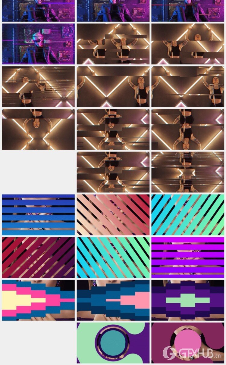 1125个现代时尚文字标题排版调色转场背景动画预设 Social Pack