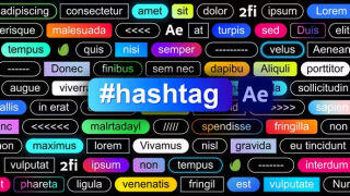 60种创意灵活自适应底栏标签文字标题动画 Videohive – Hashtag