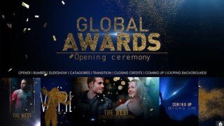 华丽金色纸屑粒子颁奖典礼栏目包装动画开场片头 Awards Opener