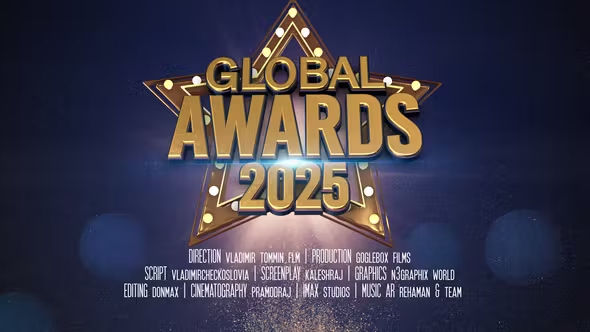 金色粒子五角星颁奖典礼开场片头 Awards Promo