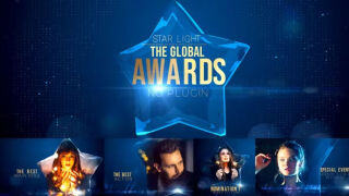 晶莹透明五角星粒子背景颁奖典礼开场展示片头 videohive – Awards