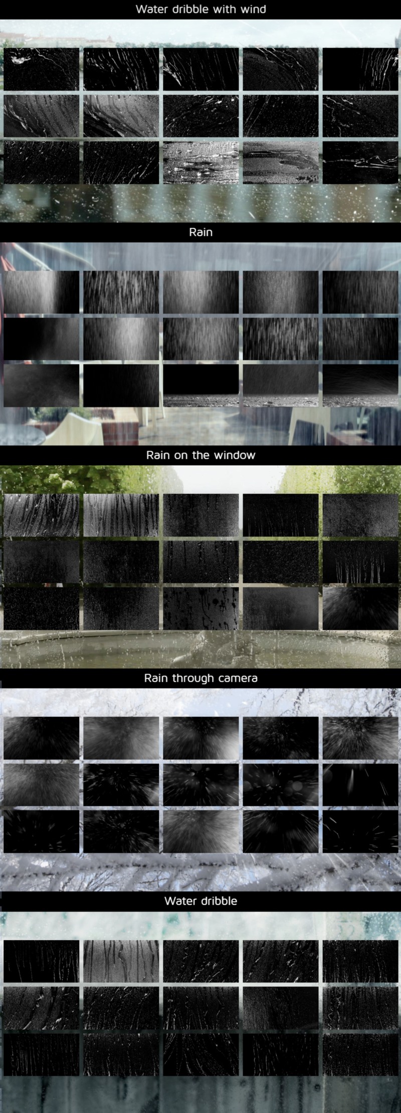 75组2K下雨/水珠视频特效合成视频素材 MotionVFX - mWater 75 Organic Water Elements