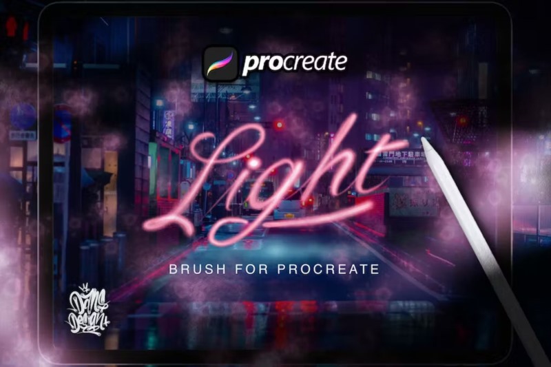 Procreate光笔刷 Dansdesign Light Brush Procreate