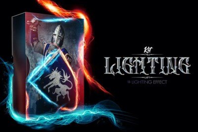 18 种灯光效果PS笔刷合动作 Lighting Kit – 18 Lighting Effects