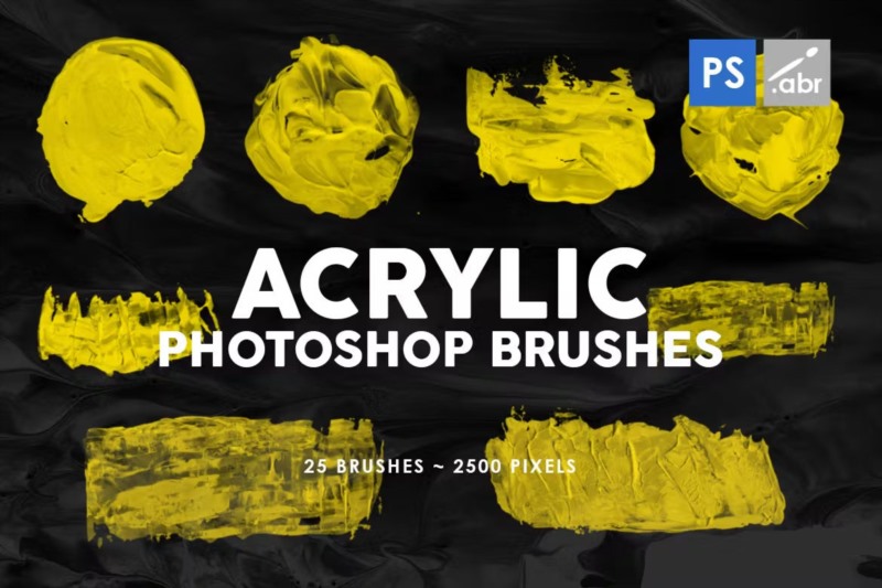 26个亚克力形状Photoshop图章笔刷 26 Acrylic Shapes Photoshop Stamp Brushes