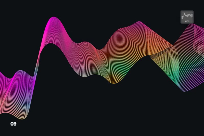 数字线性波浪Photoshop笔刷 Digital Linear Waves Photoshop Brushes