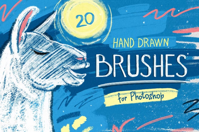 20种ps手绘笔刷 Essential Hand Drawn Brushes