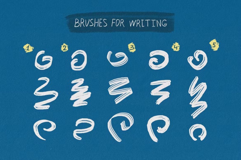 20种ps手绘笔刷 Essential Hand Drawn Brushes