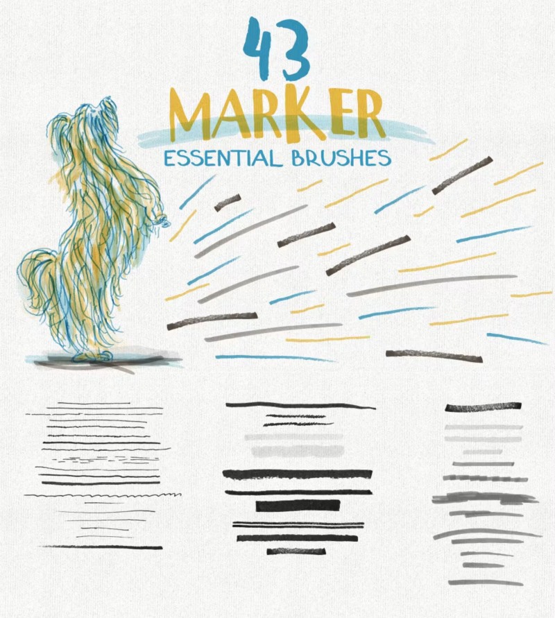150个手绘矢量画笔集合 Essential Hand Drawn Brushes