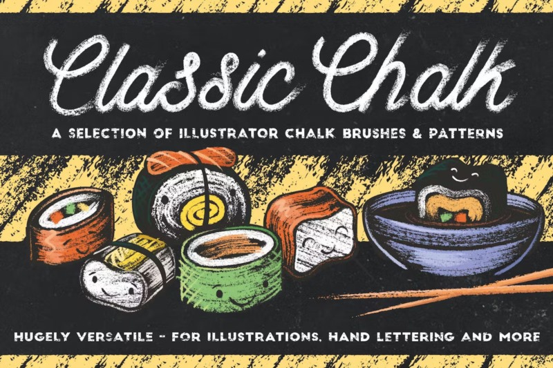 经典粉笔画笔 + 图案 Classic Chalk - Brushes + Patterns