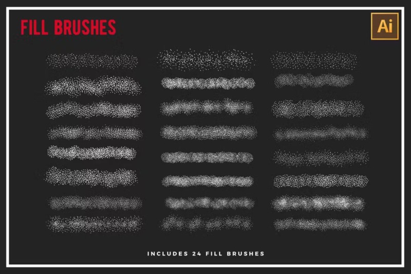 30支AI点画笔 Stipple Brushes For Illustrator