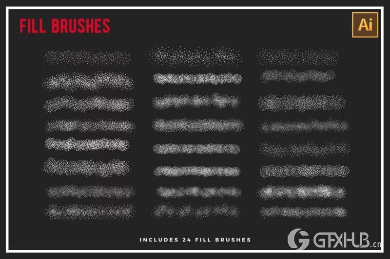30支AI点画笔 Stipple Brushes For Illustrator
