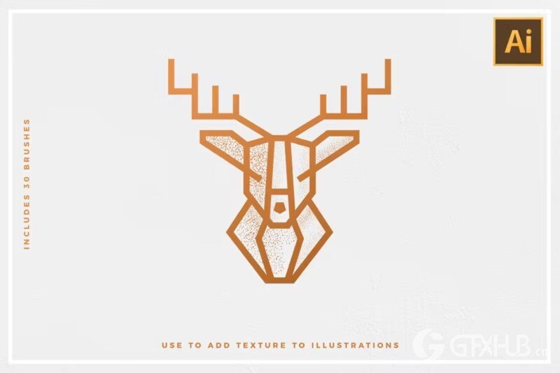 30支AI点画笔 Stipple Brushes For Illustrator