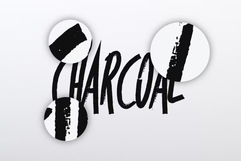 50支独特的木炭AI笔刷 Charcoal Collection