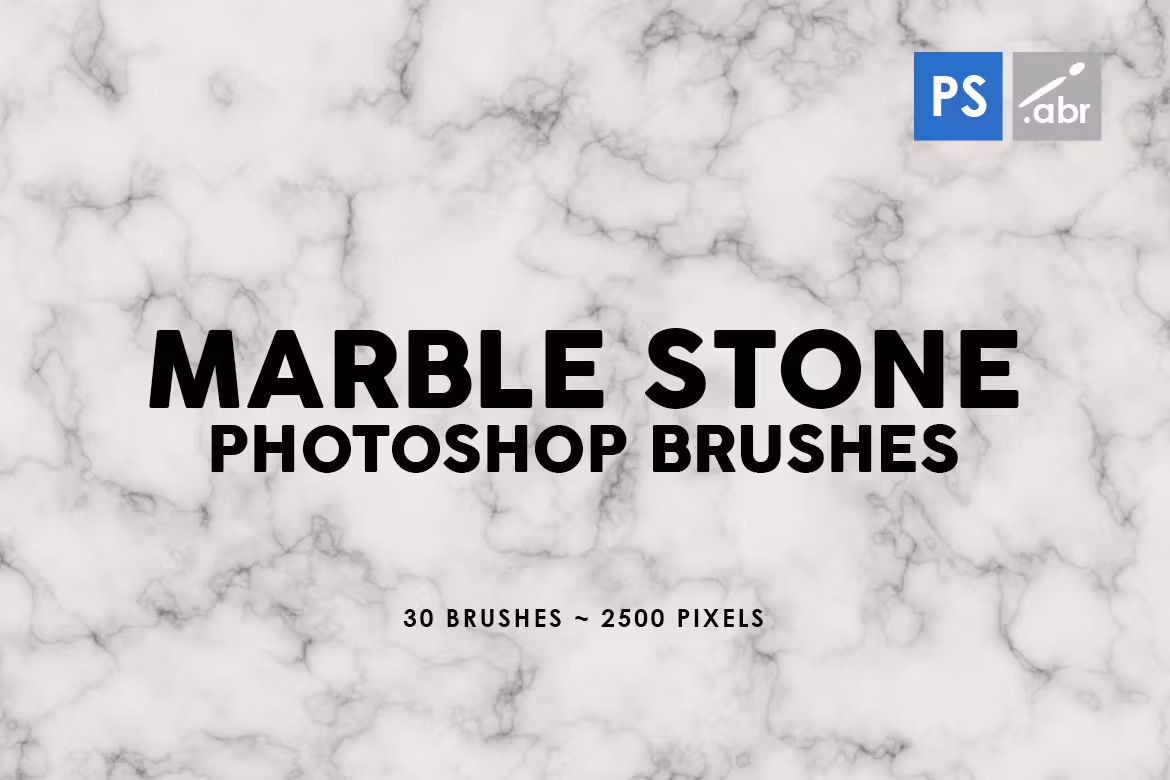 30支大理石Photoshop图章笔刷 30 Marble Stone Photoshop Stamp Brushes