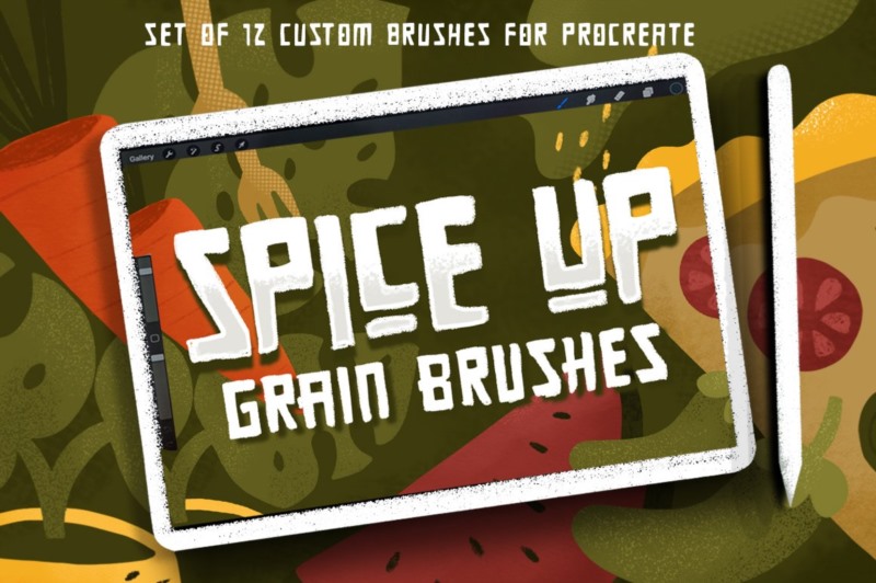 Procreate调配谷物笔刷 SPICE UP GRAIN BRUSHES for Procreate