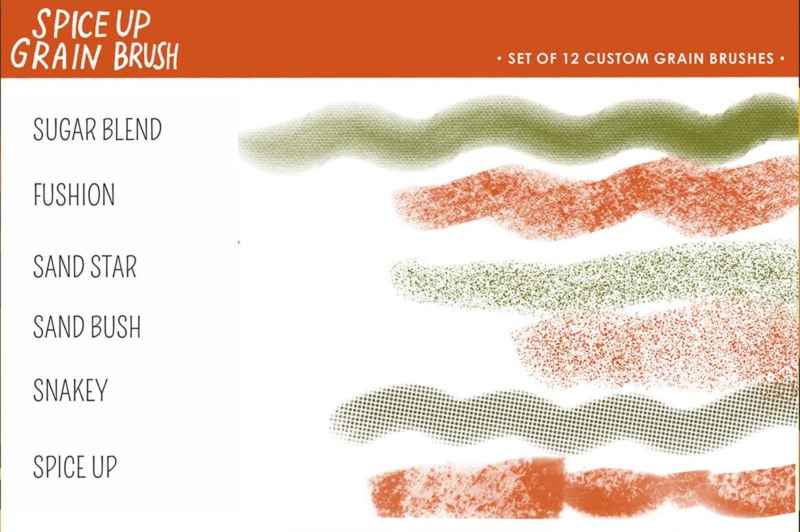 Procreate调配谷物笔刷 SPICE UP GRAIN BRUSHES for Procreate