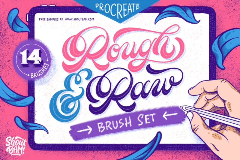 Procreate粗毛刷 Rough&Raw Procreate Brush Set