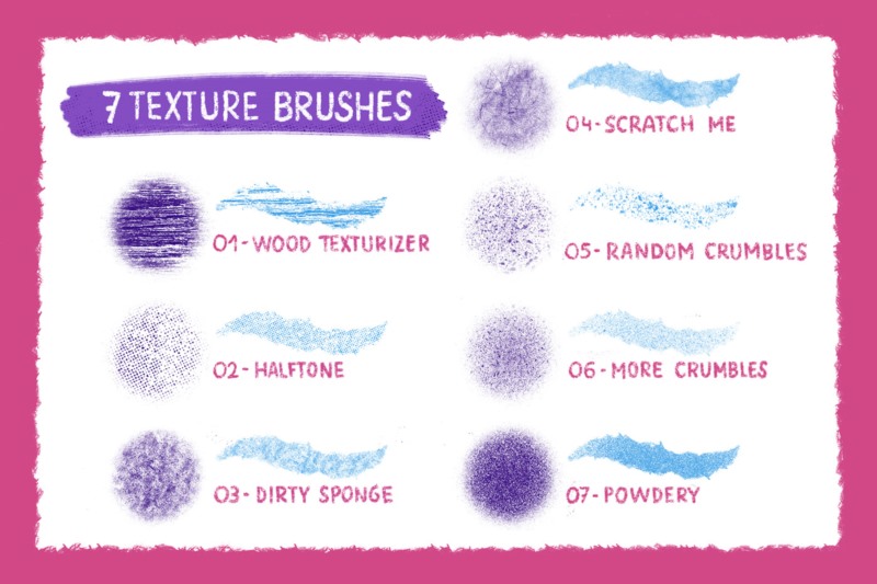 Procreate粗毛刷 Rough&Raw Procreate Brush Set