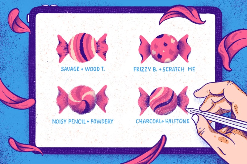 Procreate粗毛刷 Rough&Raw Procreate Brush Set