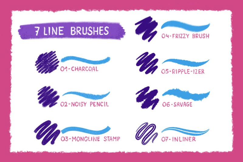 Procreate粗毛刷 Rough&Raw Procreate Brush Set