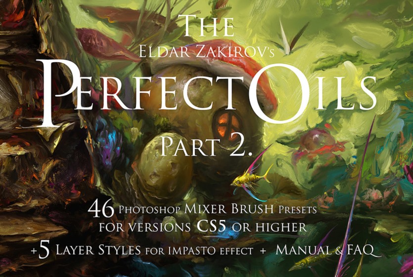 46个油画混合刷画笔预设 Perfect Oils Part2 46+ MixerBrushes